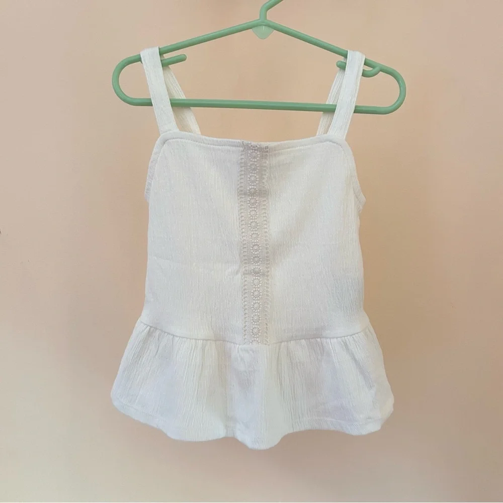 White Peplum Tank Top | Toddler Girl 3T | NWT | The Children’s Place